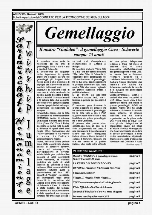 giornalino gemellaggio gennaio 2009